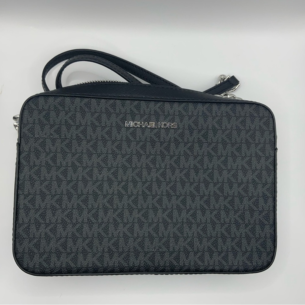 Michael Kors Black Messenger Bag with Durable Canvas